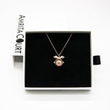 Gift Box - Angel Ball Rose Gold Aroma Necklace + Purify Oil Blend - Low Angle