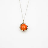 Gift Box - Aroma Necklace White Gold - Planet Solstice Sunburst (Fire Red) + Purify Oil Blend - Front View