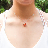 Gift Box - Aroma Necklace White Gold - Planet Solstice Sunburst (Fire Red) + Purify Oil Blend - Side View