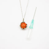 Gift Box - Aroma Necklace White Gold - Planet Solstice Sunburst (Fire Red) + Purify Oil Blend - 45-Degree Angle