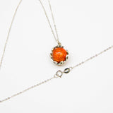 Gift Box - Aroma Necklace White Gold - Planet Solstice Sunburst (Fire Red) + Purify Oil Blend - Rear View