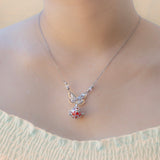 Gift Box - Butterfly White Gold Aroma Necklace + Purify Oil Blend - Side View