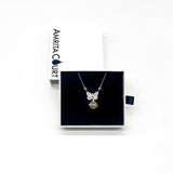 Gift Box - Butterfly White Gold Aroma Necklace + Purify Oil Blend - Top-Down View