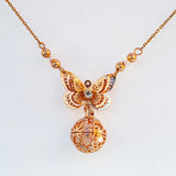 Gift Box - Butterfly Rose Gold Aroma Necklace + Purify Oil Blend - Front View