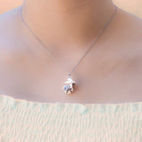 Gift Box - Rabbit White Gold Aroma Necklace + Purify Oil Blend - Side View
