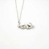 Gift Box - Rabbit White Gold Aroma Necklace + Purify Oil Blend