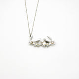 Gift Box - Rabbit White Gold Aroma Necklace + Purify Oil Blend - 45-Degree Angle