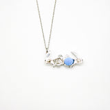 Gift Box - Rabbit White Gold Aroma Necklace + Purify Oil Blend - Rear View