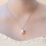Gift Box - Rabbit Rose Gold Aroma Necklace + Purify Oil Blend - Side View