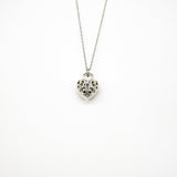 Gift Box - Heart Lock White Gold Aroma Necklace + Purify Oil Blend - Front View