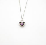 Gift Box - Heart Lock White Gold Aroma Necklace + Purify Oil Blend