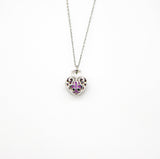 Gift Box - Heart Lock White Gold Aroma Necklace + Purify Oil Blend - Low Angle