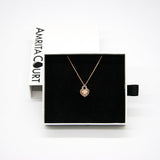 Gift Box - Heart Lock Rose Gold Aroma Necklace + Purify Oil Blend - Top-Down View