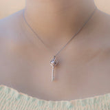 Gift Box - Key White Gold Aroma Necklace + Purify Oil Blend
