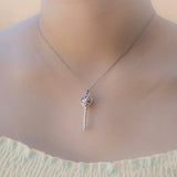 Gift Box - Key White Gold Aroma Necklace + Purify Oil Blend - Side View