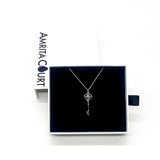 Gift Box - Key White Gold Aroma Necklace + Purify Oil Blend - Top-Down View