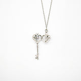 Gift Box - Key White Gold Aroma Necklace + Purify Oil Blend - 45-Degree Angle