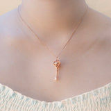 Gift Box - Key Rose Gold Aroma Necklace + Purify Oil Blend - Top-Down View