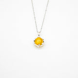 Gift Box - Aroma Necklace White Gold - Planet Jovian Gold (Golden Yellow) + Purify Oil Blend - Front View