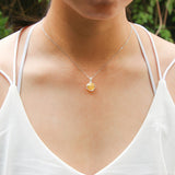 Gift Box - Aroma Necklace White Gold - Planet Jovian Gold (Golden Yellow) + Purify Oil Blend - Side View