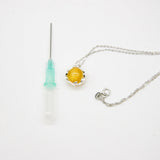 Gift Box - Aroma Necklace White Gold - Planet Jovian Gold (Golden Yellow) + Purify Oil Blend