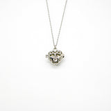 Gift Box - Love Heart White Gold Aroma Necklace + Purify Oil Blend