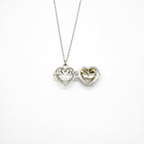 Gift Box - Love Heart White Gold Aroma Necklace + Purify Oil Blend - 45-Degree Angle