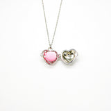 Gift Box - Love Heart White Gold Aroma Necklace + Purify Oil Blend - Rear View