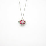 Gift Box - Love Heart White Gold Aroma Necklace + Purify Oil Blend