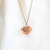 Gift Box - Love Heart Rose Gold Aroma Necklace + Purify Oil Blend - Front View