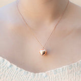 Gift Box - Love Heart Rose Gold Aroma Necklace + Purify Oil Blend - Side View