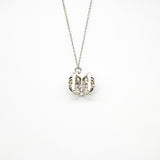 Gift Box - Chest White Gold Aroma Necklace + Purify Oil Blend - 45-Degree Angle