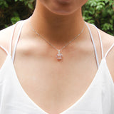 Gift Box - Aroma Necklace White Gold - Planet Lunar Lavender (Lanvender Purple) + Purify Oil Blend - Side View