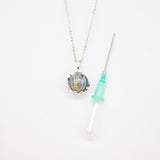 Gift Box - Aroma Necklace White Gold - Planet Lunar Lavender (Lanvender Purple) + Purify Oil Blend - 45-Degree Angle