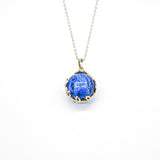 Gift Box - Aroma Necklace White Gold - Planet Celestial Sapphire (Blue) + Purify Oil Blend - Front View