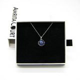Gift Box - Aroma Necklace White Gold - Planet Celestial Sapphire (Blue) + Purify Oil Blend - Top-Down View