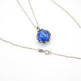 Gift Box - Aroma Necklace White Gold - Planet Celestial Sapphire (Blue) + Purify Oil Blend - Rear View