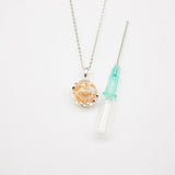 Gift Box - Aroma Necklace White Gold - Planet Nebula Nova (Pink) + Purify Oil Blend