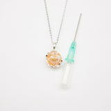 Gift Box - Aroma Necklace White Gold - Planet Nebula Nova (Pink) + Purify Oil Blend - 45-Degree Angle