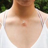 Gift Box - Aroma Necklace White Gold - Planet Plutonian Amethyst (Golden Purple) + Purify Oil Blend - Side View