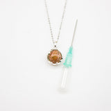 Gift Box - Aroma Necklace White Gold - Planet Plutonian Amethyst (Golden Purple) + Purify Oil Blend - 45-Degree Angle