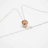 Gift Box - Aroma Necklace White Gold - Planet Plutonian Amethyst (Golden Purple) + Purify Oil Blend - Rear View