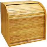Bamboo Bread Storage Box - 2 Compartment Sections - Front View