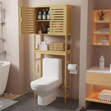 4-Tier Bamboo Bathroom Toilet Storage Rack - Front View