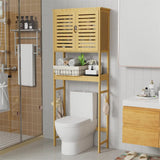 4-Tier Bamboo Bathroom Toilet Storage Rack - Side View