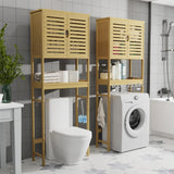 4-Tier Bamboo Bathroom Toilet Storage Rack - Top-Down View
