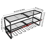P&P Heavy Duty Power Tool Organizer with 7 Drill Holders Wall Mounted Garage Storage Rack for Tools & Utility - Side View