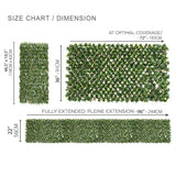 Jasmine Artificial Hedge Extendable Trellis / Screen 2 Meter By 1 Meter UV Resistant (PVC) - Front View