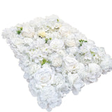 Artificial Flower Wall Backdrop Panel 40cm X 60cm Mixed Whites - Front View