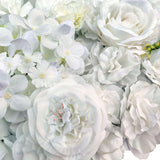 Artificial Flower Wall Backdrop Panel 40cm X 60cm Mixed Whites - Top-Down View